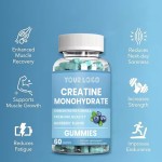 Pre-workout Supplement Chewables Creatine Monohydrate Gummies for Muscle Strength Muscle Builder and Energy Booster for Adults