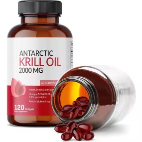 Hot Selling TK Product _ Antarctic Krill Oil Softgel Supplement Antarcic_krill_oil Bottle 120 Capsules Per Bottle