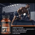 Red Ginseng Panax Ginseng Root Extract Capsules High Potency Herbal Supplement for Energy Boost Vitality Support