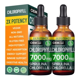 OEM 4-in-1 Vegan Chlorophyll Liquid Drops  with Copper for Energy, Gut, and Skin Health