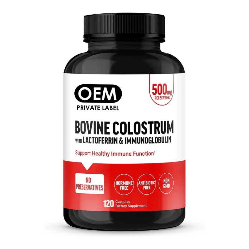 Premium Bovine Colostrum Capsules with Immunoglobulin and Lactoferrin for Gut Health & Immune Support