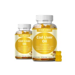 Fish Liver Oil Soft Candy Gummy Supplement to Improve Brain Cognition Eyes Skin Bones Health Antioxidant