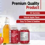 Apple Cider Vinegar Gummies with Mother , Supports Metabolism & Weight Management, Natural Apple Flavor
