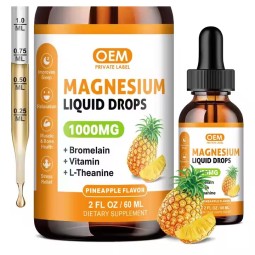 OEM Magnesium Glycinate Liquid Drops for Stress Relief Deeper Sleep Calm Fiber Vitamin Supplement for Adults Pregnant Women