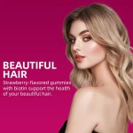 Strawberry Gummies With Vitamin Biotin Hair Nail Skin Growth Gummies for Women Supports Hair and Nail Health