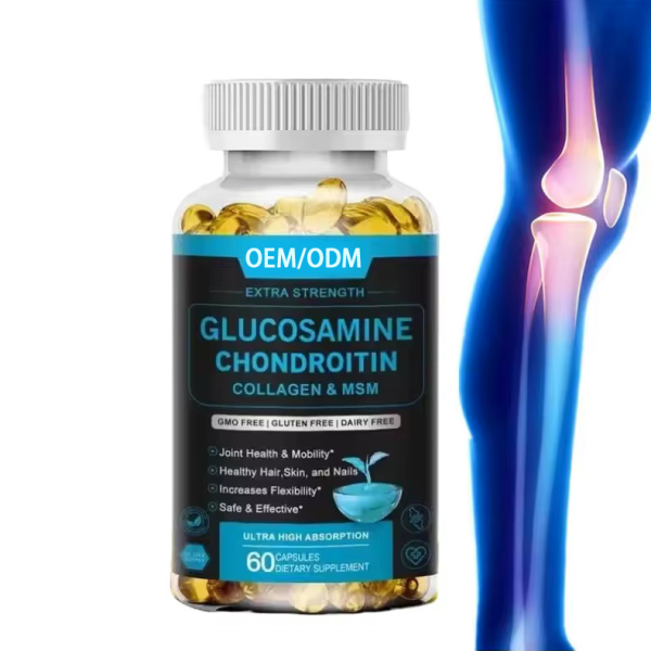 Vegetarian Glucosamine Chondroitin MSM Soft Capsules Turmeric Vitamin Supplement for Joint Elasticity Not for Newborns