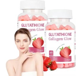Skin Whitening Brightening Gluta Collagen Glow Gummies Anti Aging Skin Hair Nail Care Collagen Vitamin Super