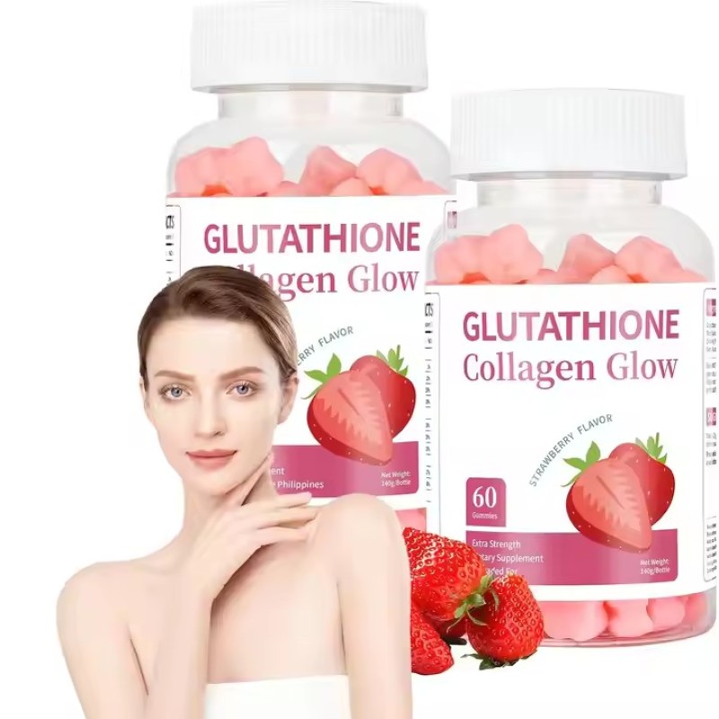 Skin Whitening Brightening Gluta Collagen Glow Gummies Anti Aging Skin Hair Nail Care Collagen Vitamin Super