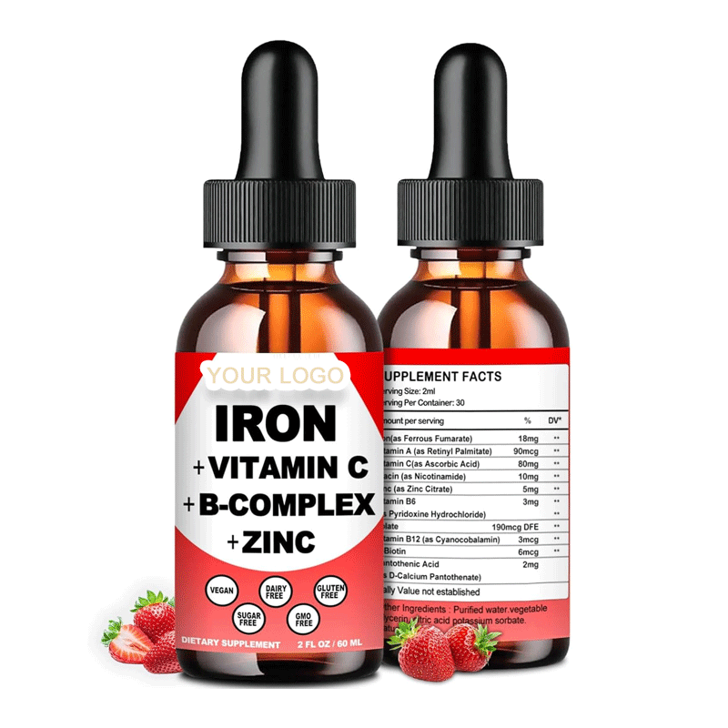 Ferrous Iron Drops with Vitamin C & B-Complex - 98% Absorption, Energy Boost for Adult Daily Wellness