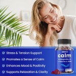 OEM Calm Gummies for Adults with L-Theanine, Ashwagandha, Vitamin B6 & Lemon Balm - Stress Relief & Mental Clarity Supplement