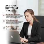 Organic Lions Mane and Ashwagandha Gummies for Focus Energy and Stress Relief with Cordyceps Reishi