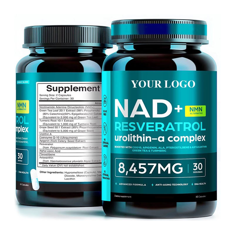 OEM Private Label NAD+ 60-Capsule Herbal Supplement for Skin Health Energy Support Customizable Private Label NAD+ Supplement