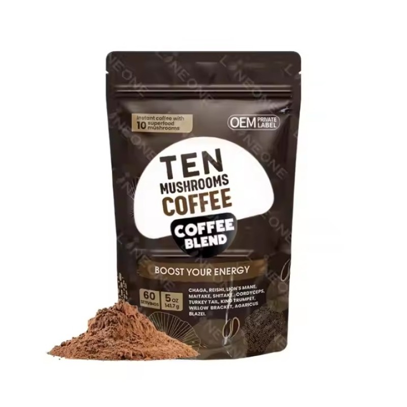 Organic Mushroom Mix Coffee Instant Lion's Mane Mushroom Coffee Lions Mane Coffee Powder Energy Management Supplement