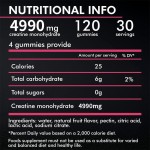 Sugar-Free Creatine Gummies 5000mg - Pre Workout Supplement with Creatine Monohydrate