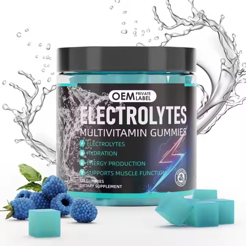 OEM Vitamins Magnesium Electrolyte Gummies with 6 Essential Electrolytes Vitamins Magnesium for Endurance Sports Hydration