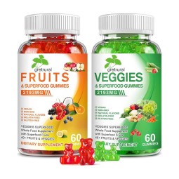 Fruit Vegetable Gummies Overall Wellness Vitamin for Adult and Vitamin Gummies for Adult and Kids Veggies Gummy