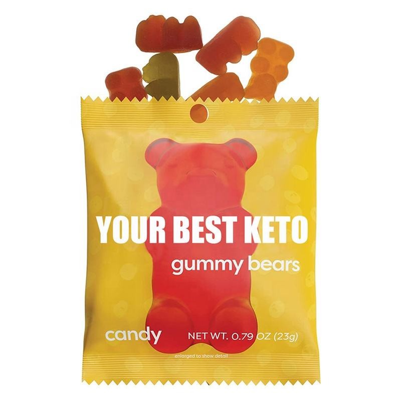 Plant Fiber Gummy Bears | 2g Net Carbs Sugar Free Keto Candy | Low Calorie Vegan Snack for Ketogenic Diet & Fitness Adults