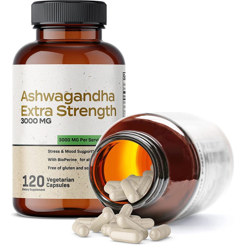 Ashwagandha Stress Relief Capsules , Supports Anxiety Relief & Mood Balance, Natural Adaptogen