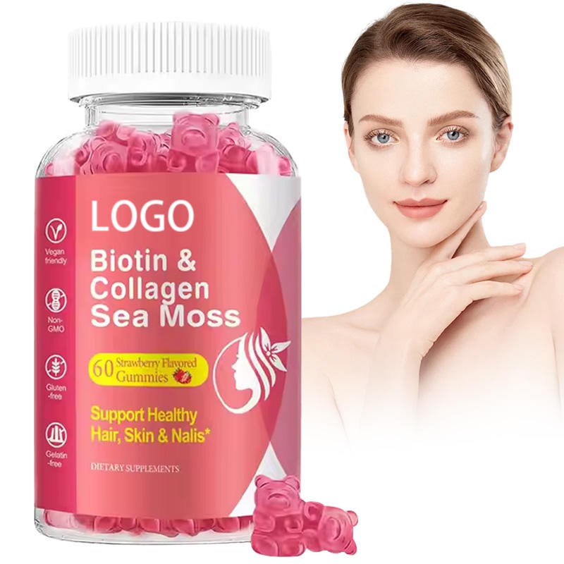 Multi-Nutrient Collagen Biotin Gummies - Strawberry Flavor for Skin Elasticity & Hair Strength