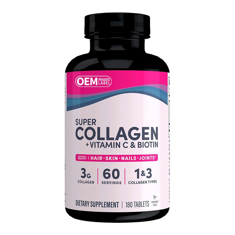 Premium Collagen 180 Tablets with Vitamin C & Biotin - Skin Hydration & Nail Strengthener | GMP Certified for Women & Men