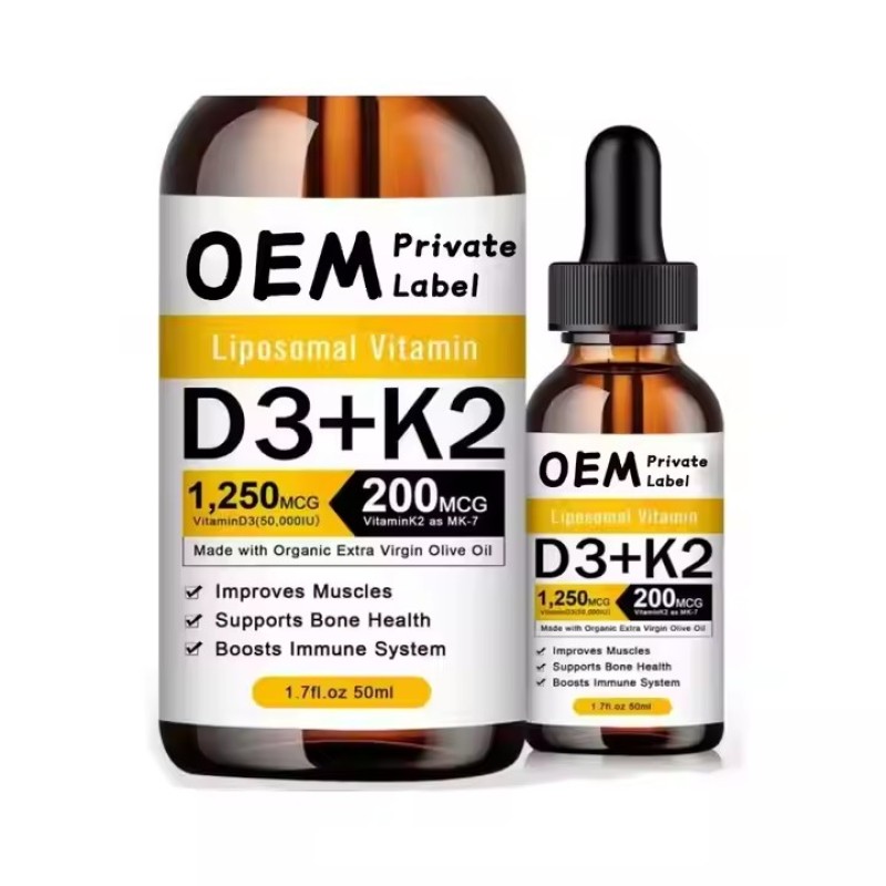 Organic Vitamin D3 K2 Drops MCT Oil Omega 3 Liquid Multivitamin Supplement for Adults and Children Fast Energy Supply