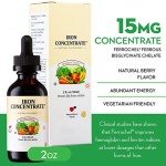 Organic Liquid Iron Supplement - High Potency Formula, Red Blood Cell Support for Daily Energy