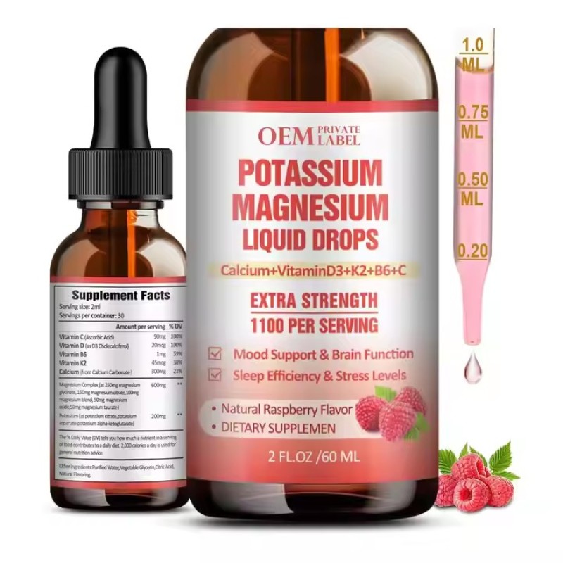 OEM Potassium Magnesium Liquid Drops Supplement Vitamin K2 Potassium Supplement