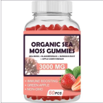 Organic Sea Moss Gummies  - Green Apple Flavor for Immune Boost & Daily Detox