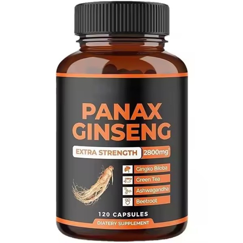Red Ginseng Panax Ginseng Root Extract Capsules High Potency Herbal Supplement for Energy Boost Vitality Support