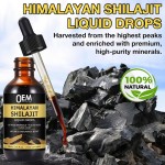 Factory Shilajit Resin Liquid Drops with 85+ Trace Minerals, Ashwagandha, Turmeric, Ginseng & Chaga Supplement