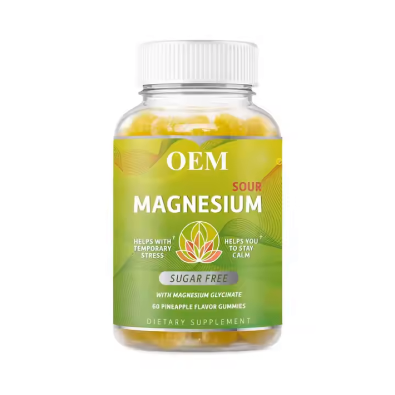 OEM Calcium Magnesium Zinc Gummies Supplement for Stress Relief & Sleep Support - Sugar Free Pineapple Gummies for Kids & Adults