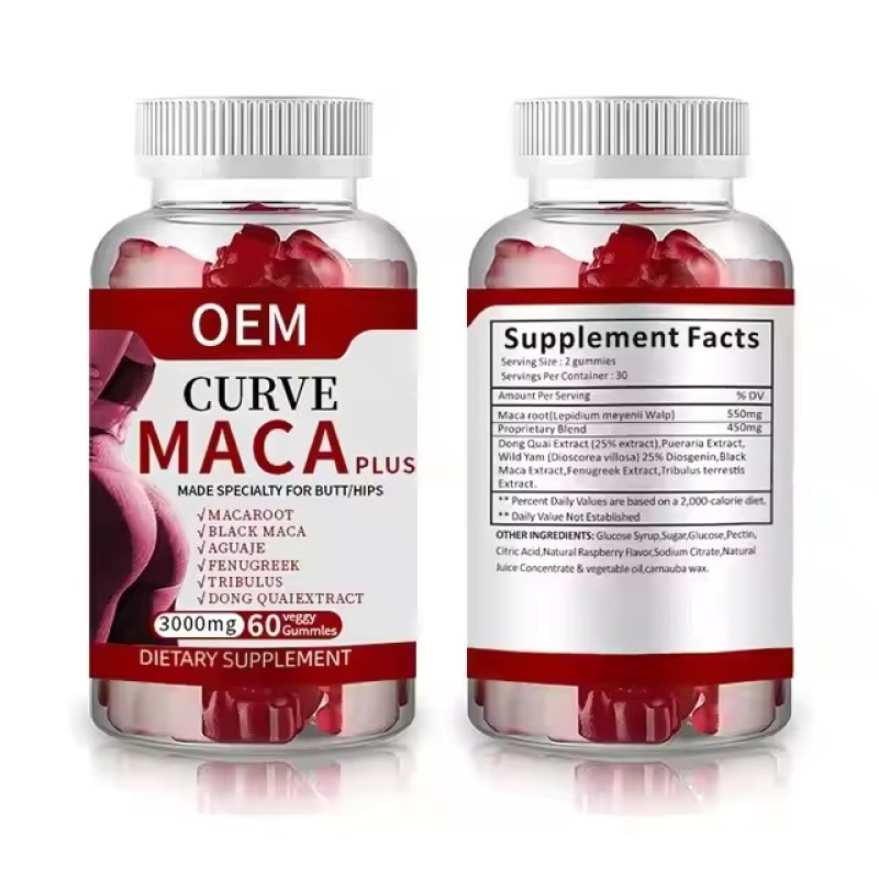 Proprietary Brand Natural Healthy Maca Gummies Designed to Contour the Buttocks and Enhance Their Plumpness