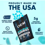 Blue Raspberry Creatine Gummies 5g Per Serving - Muscle Strength & Energy Booster for Athletes & Fitness Enthusiasts