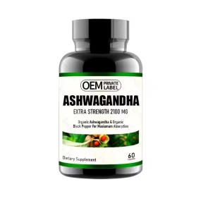 Pure Organic Supplements Ashwagandha Capsules Natural Plant Extract for Vegetarians Provide Energy