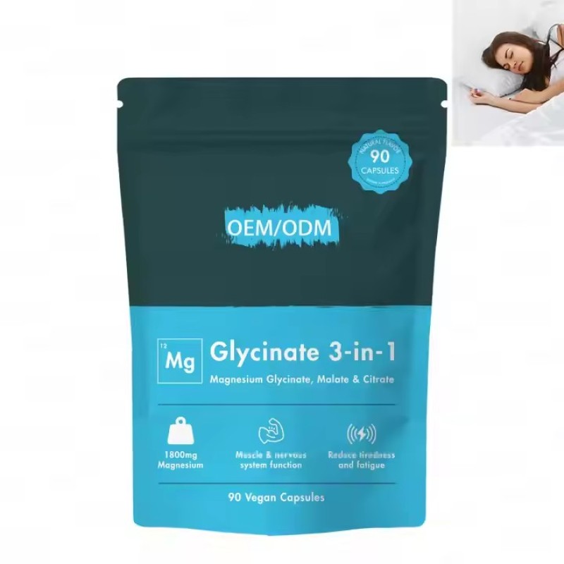 Triple Magnesium Complex Capsules Non-GMO 3-in-1 Magnesium Formula with Citrate, Glycinate & Malate for Energy Support