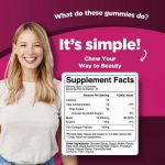 Beauty Vitamin Gummy Supports Healthy Hair Growth and Glowing Skin Vegan Dietary Supplements Are Made From Natural Ingredients