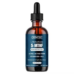 OEM/ODM 15mg L-Methylfolate Plus B12 MethylFolate Drops Oral Liquid Vitamins Supplements for Immune Health Brain for Newborns