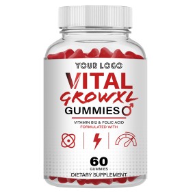 Vital Grow XL Men's Gummies with Zinc and Vitamin B12 - Boost Male Energy, Enhance Endurance and Muscle Growth
