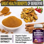Berberine Gummy Candy with Ceylon Cinnamon Turmeric Extract Sugar-free Hydrochloric Acid Supplement