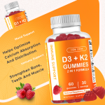 High-quality Vitamin D3 K2 Adult Gummy Candy 5000 International Units Vitamin D3 Immune Support Vitamin Gummy Candy
