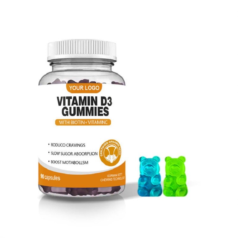 Calcium Vitamin D3 K2 Gummies Supplement Private Label Gummy Vitamin D3 Gummies