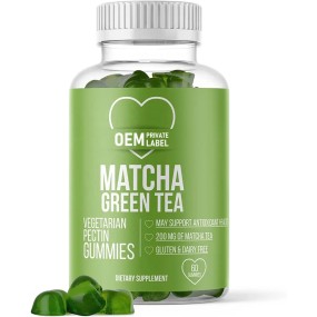 Organic Matcha Energy Gummies with Vitamin B12 and CoQ10 for Metabolism and Natural Detox Support