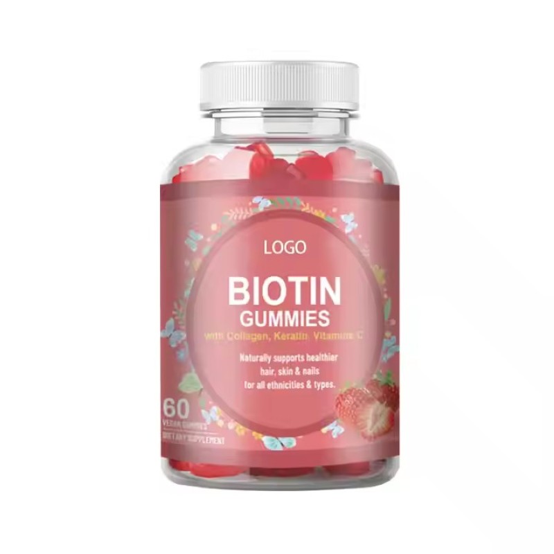 Hair Growth Anti Aging Skin Whitening Glow and Nails Biotin Collagen Keratin Gummies with Biotin and Vitamin C Supplements