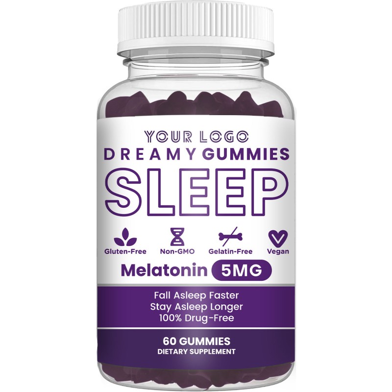 Nutritional Supplement Dreamy Sleep Gummy Melatonin Vitamin d Magnesium and Lemon Balm Extract to Fall Asleep Faster