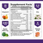 Premium Women's Multivitamin Gummies with Calcium, Vitamins C, D3, E, K, B12, Iron, and Minerals for Skin and Hair Health