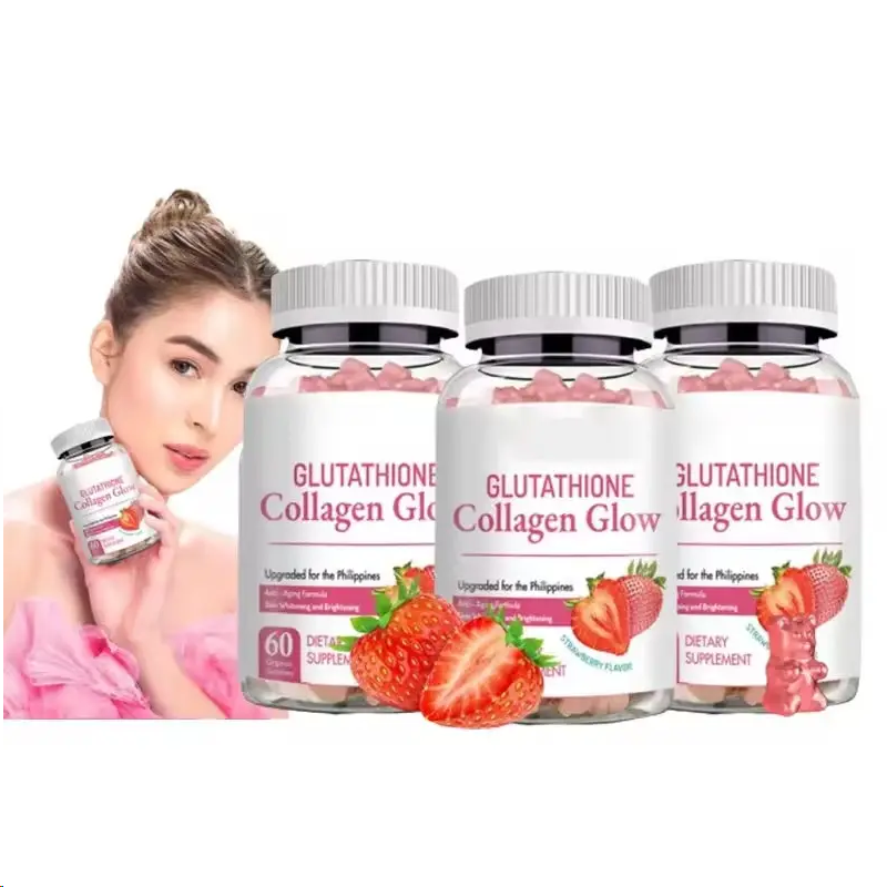 Hot Selling 60pcs Glutathio Collagen Gummy Healthcare With Vitamins Supplement for Skin Health Support