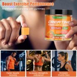 Premium Creatine Monohydrate Gummies 5000mg with Orange Flavor for Muscle Strength and Energy Boost
