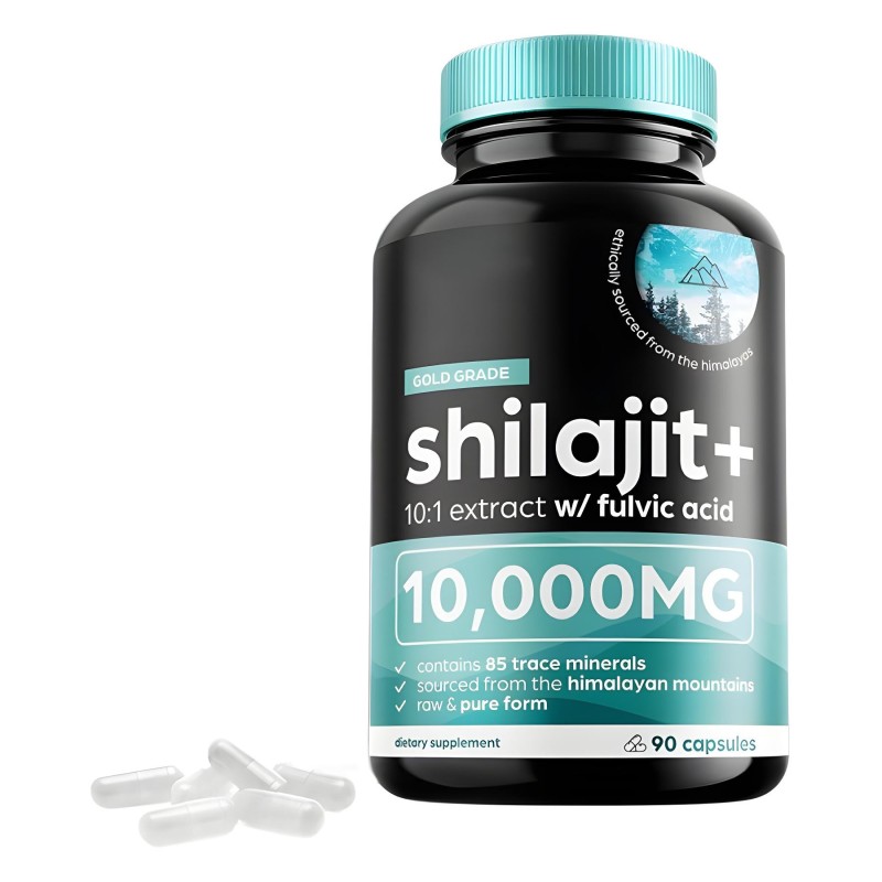 Gold Shilajit Capsules  Fulvic Acid, Natural Energy & Metabolism Support, Premium-Grade Sourced From Himalayas
