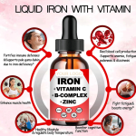 Ferrous Iron Drops with Vitamin C & B-Complex - 98% Absorption, Energy Boost for Adult Daily Wellness