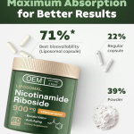 OEM Liposomal NAD+ NMN Capsules for Anti-Aging - Boost Cellular Energy, Nicotinamide Riboside & Resveratrol Supplement
